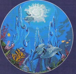 Dolphin Castle Cross Stitch Chart
