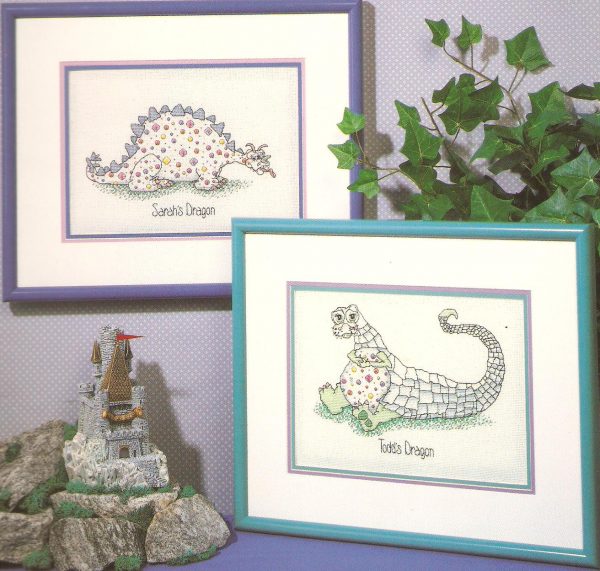 Dragon Tales Cross Stitch Chart - 2 Whimsical Designs