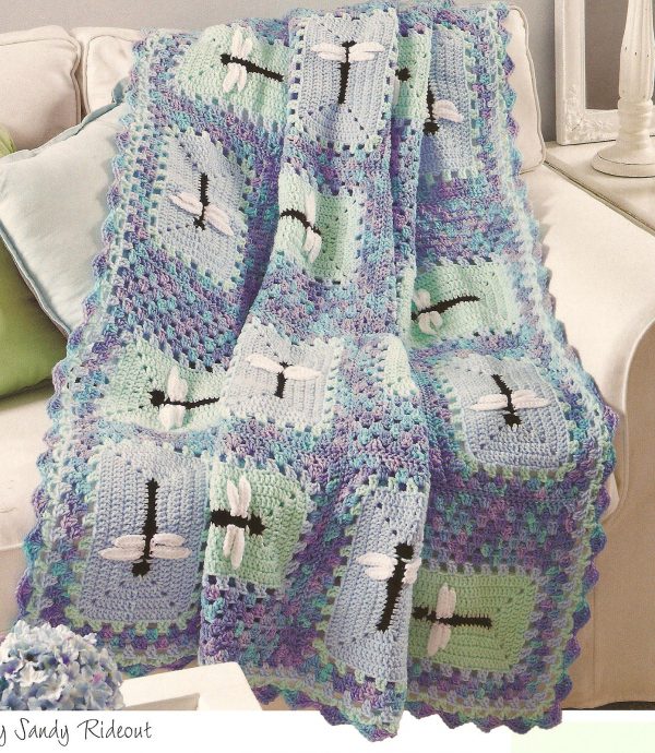 Dragonflies & Butterflies Afghan Crochet Pattern Book