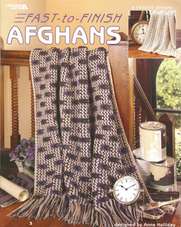 Fast-To-Finish Afghans Crochet Patterns - 6 Designs