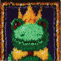 Frog Prince Latch Hook Rug Kit 12 x 12 Inches Square