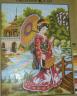 Geisha in Red (Near The Temple) Tapestry Canvas