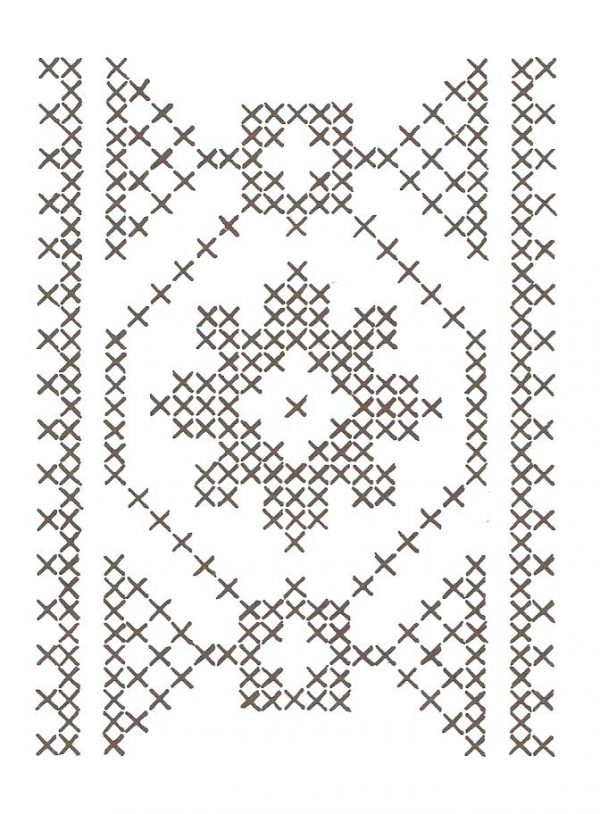 Geometric Border Iron-On Embroidery Transfer Sheet-ZD 9900 603