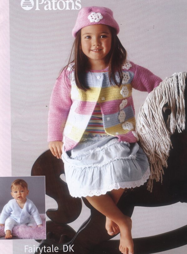 Patons Girls Jacket and Hat Knitting Pattern - 16-24in