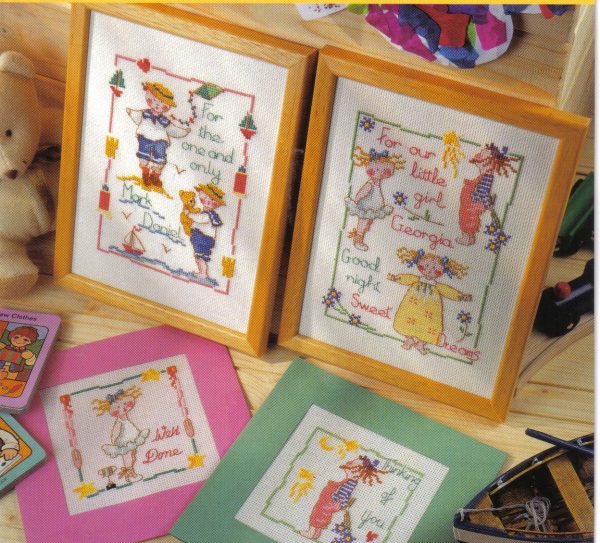 Girls & Boys Cross Stitch Chart - 8 Designs - DMC