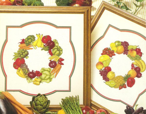 Harvest Wreaths Cross Stitch Chart - 2 Designs