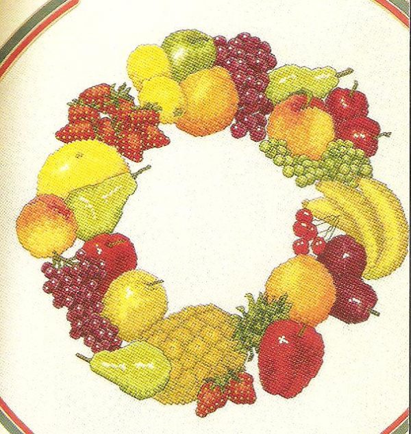 Harvest Wreaths Cross Stitch Chart - 2 Designs - Image 2