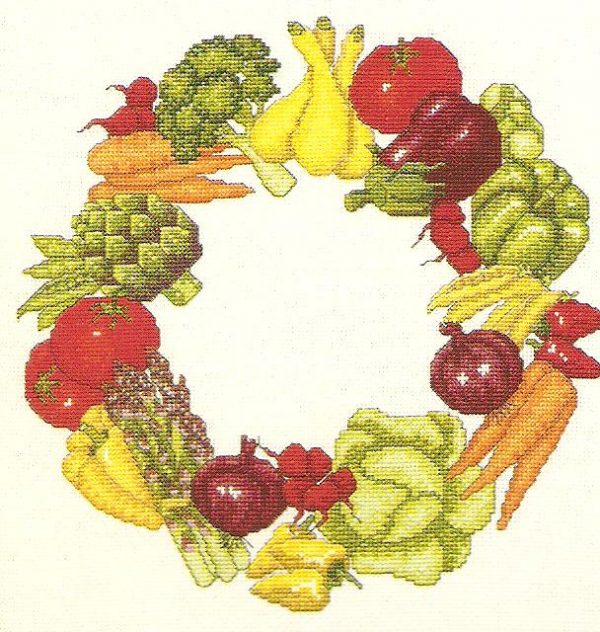 Harvest Wreaths Cross Stitch Chart - 2 Designs - Image 3