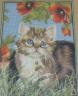 Kitten In The Garden Tapestry Canvas