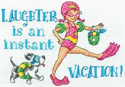 Laughter Is An Instant Vacation Cross Stitch Kit - Dimensions