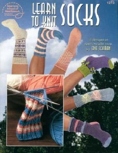 Learn to Knit Socks Knitting Pattern - 12 Designs -American Scho