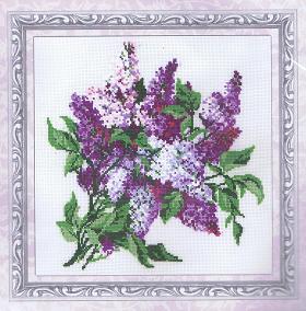 Lilac (Floral) Cross Stitch Kit - 15.75" x 15.75" - Riolis