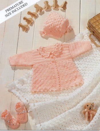 Baby Matinee Set and Shawl Crochet Pattern
