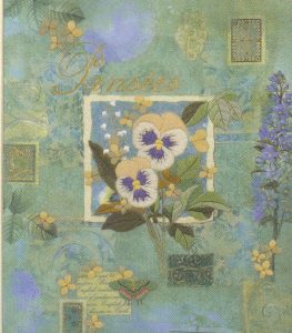 Pansy Romance Gallery Crewel Kit - Sunset