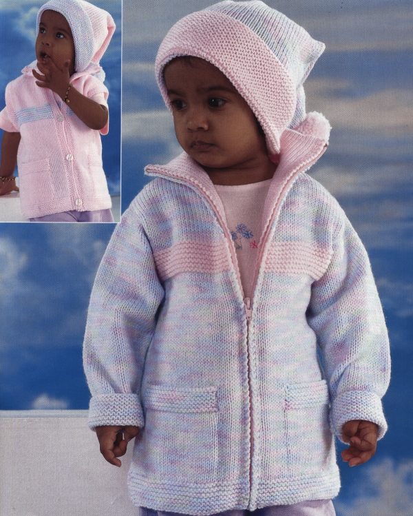 Peter Pan Girls Jacket, Gilet and Hat Knitting Pattern