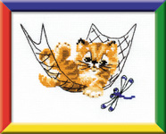 Quiet Time (Kitten / Cat) Cross Stitch Kit - Beginner