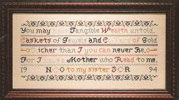 Reading Sampler Cross Stitch Chart - Image 2