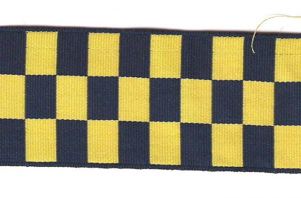 British Police 3 Dice Braid - Royal Blue & Yellow