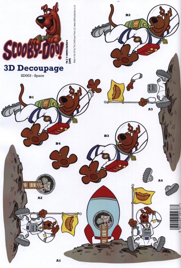 Scooby-Doo Space Decoupage Sheet SD003 - Image 2