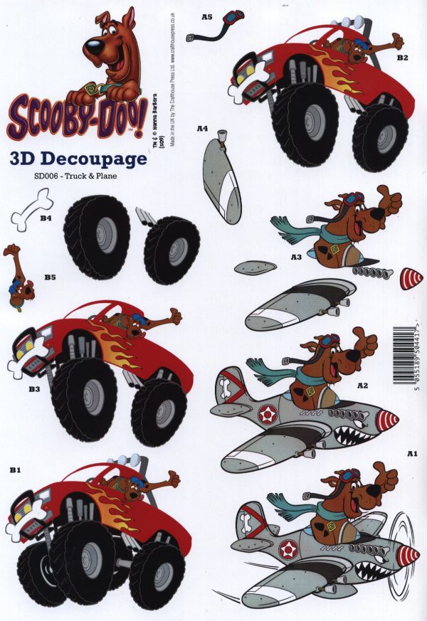 Scooby-Doo Truck and Plane Decoupage Sheet SD006 - Image 2