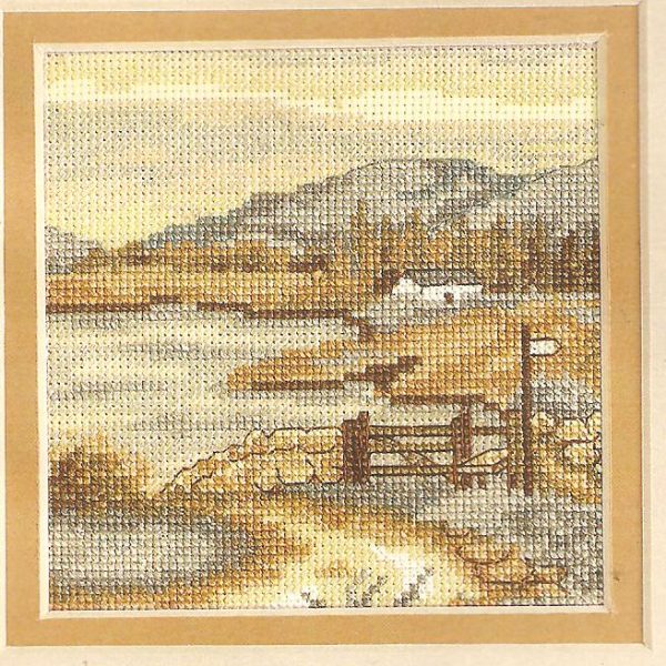 Sepia Countryside Walk Cross Stitch Kit