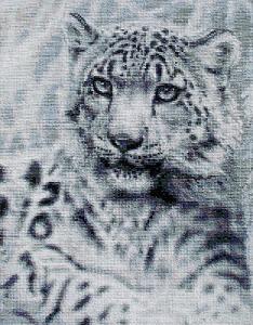 Snow Leopard Cross Stitch Kit - Kustom Krafts Inc