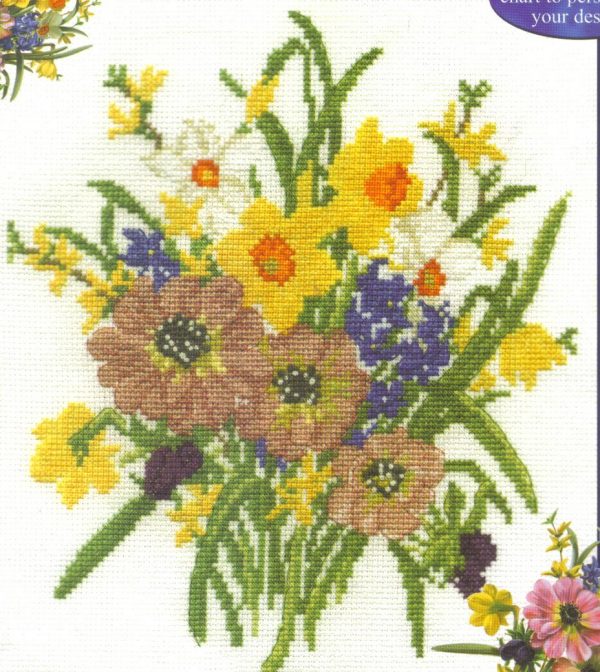 Spring Floral Cross Stitch Kit - DMC Florals Range