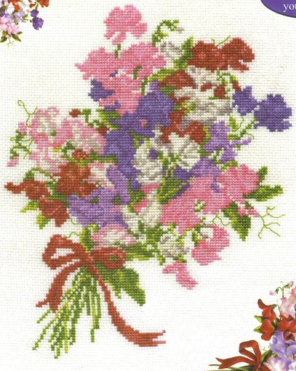 Sweetpeas Cross Stitch Chart - DMC Florals Range