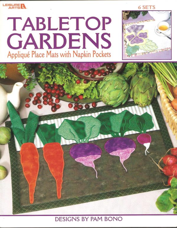Tabletop Garden Applique Place Mats With Napkin Pockets