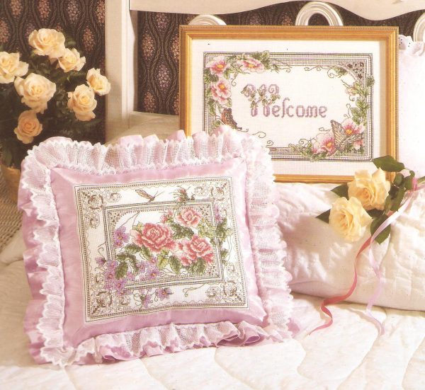 Tea Rose Pair Cross Stitch Chart - 2 Designs