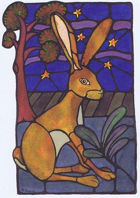 The Night Watchman (Hare) Blank Greetings Card (Tall) - Image 2