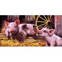 Three Little Piglets Tapestry / Needlepoint Canvas - Royal Paris