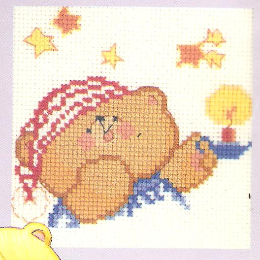 Time For Bed - Forever Friends Cross Stitch Kit - 3.25" x 3.25"
