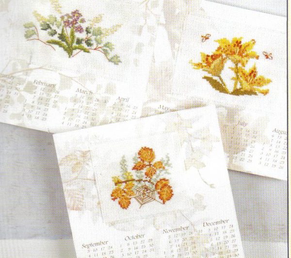 Victorian Gardens Perpetual Calender Cross Stitch Kit - DMC