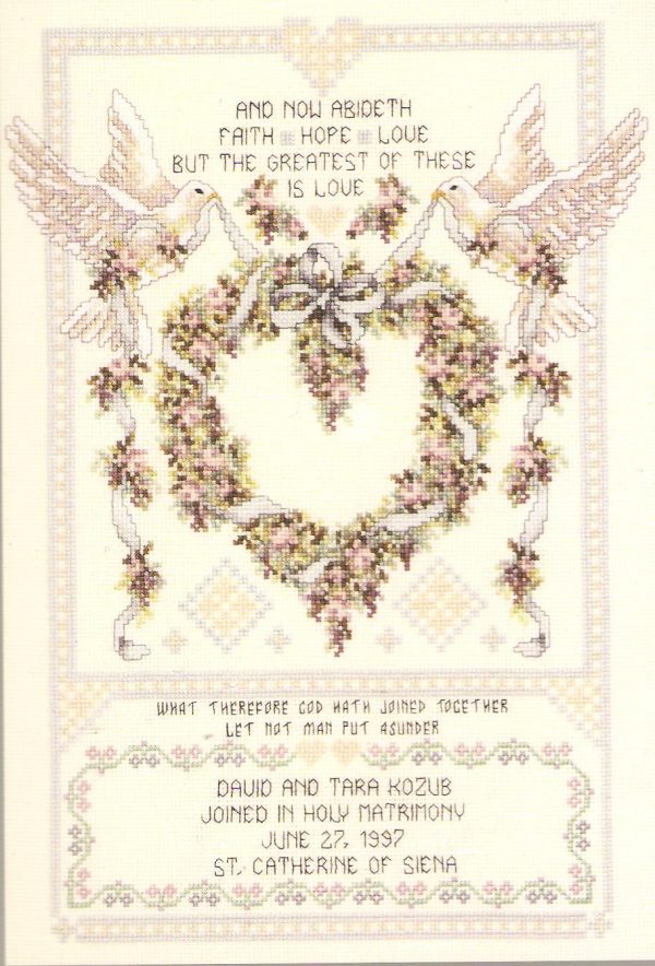 Wedding Doves Sampler Cross Stitch Kit - Janlynn