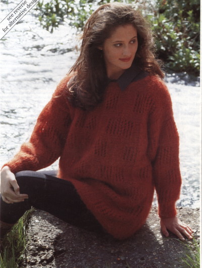 Wendy Ladies Mohair Sweater Knitting Pattern- 2 Designs
