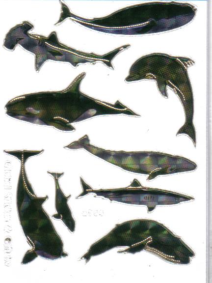 Whales & Sharks Sticker Sheet (8 Designs)