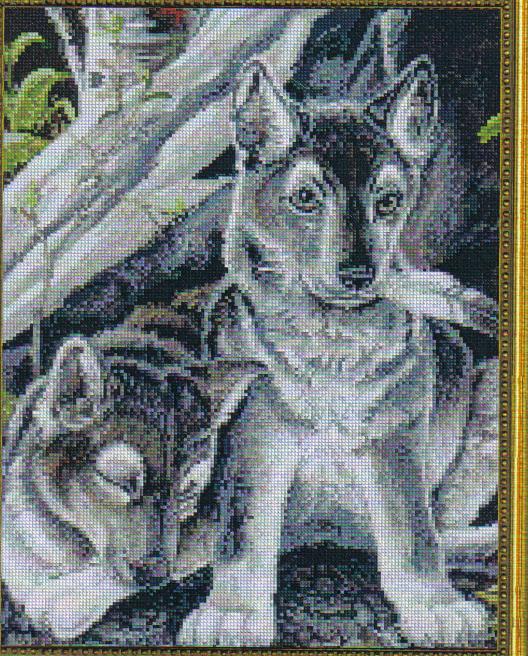 Wolf Pups Cubs Cross Stitch Chart Pattern Near North Treasures
