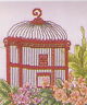 Oriental Bird Cages Cross Stitch Chart Pattern - 2 Designs Color