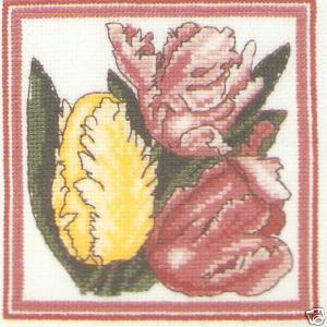 Tulips Cross Stitch Kit - DMC Suttons Horticultural Heritage Ran