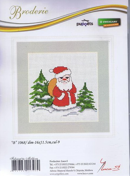 Santa Claus Father Christmas Cross Stitch Kit - Luca S - 16cm x