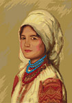 Taranca Young Girl Cross Stitch Kit 29 x 40cm - Luca-s B445