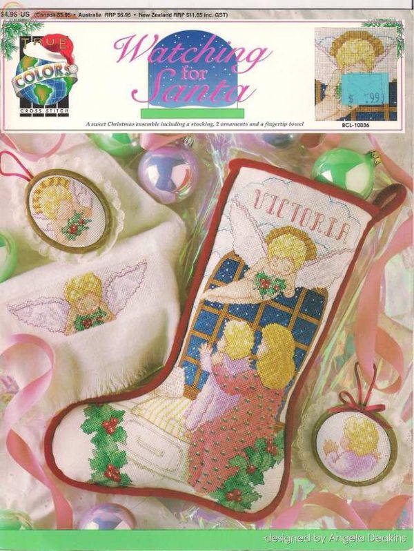 Watching For Santa Christmas Stocking Cross Stitch Chart "True c