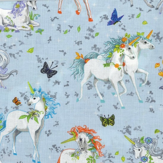 Fat Quarter Pretty Please Fantasy Unicorn Family Cotton Quilting