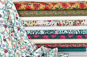 FQ Liberty Christmas Frosty Cream Cotton Quilting Fabric - Image 2