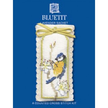 Bluetit Lavender Sachet Cross Stitch Kit By Textile Heritage