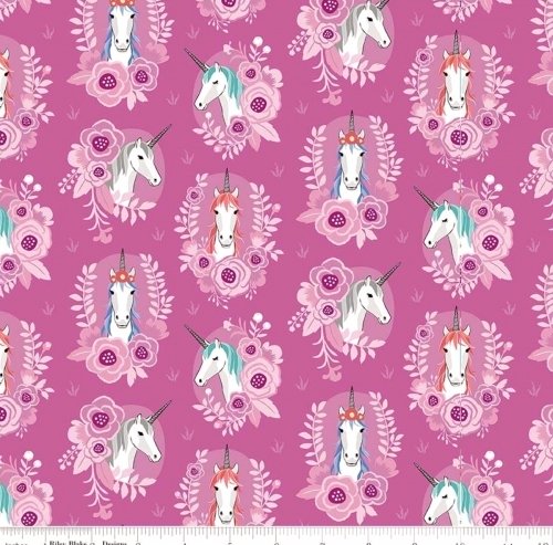 Fat Quarter My Unicorn SC8203 Cotton Quilting Fabric - Dark Pink