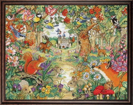 Woodland Castle Clearing Counted Cross Stitch Kit Forest Woods A