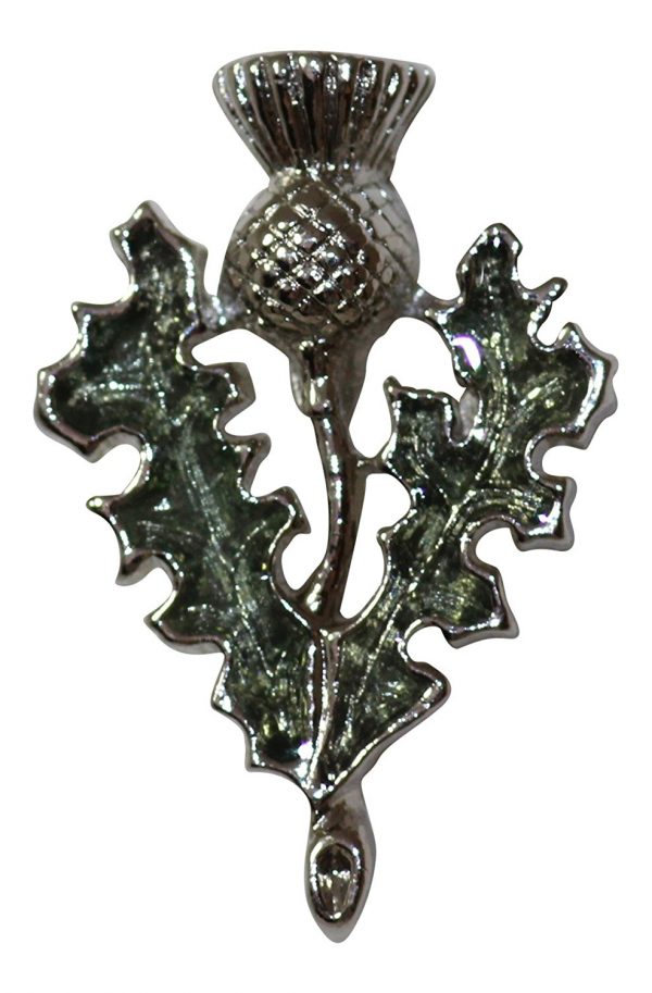 Art Pewter Scottish Thistle Light Green Brooch Gift Scotland