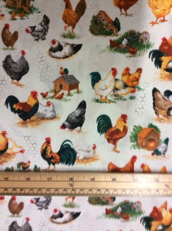 Fat Quarter Chicken Talk Scenic Cotton Quilting Fabric - Image 2